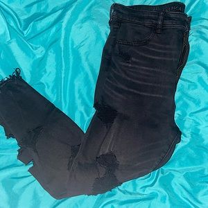 Distressed Black Jeans